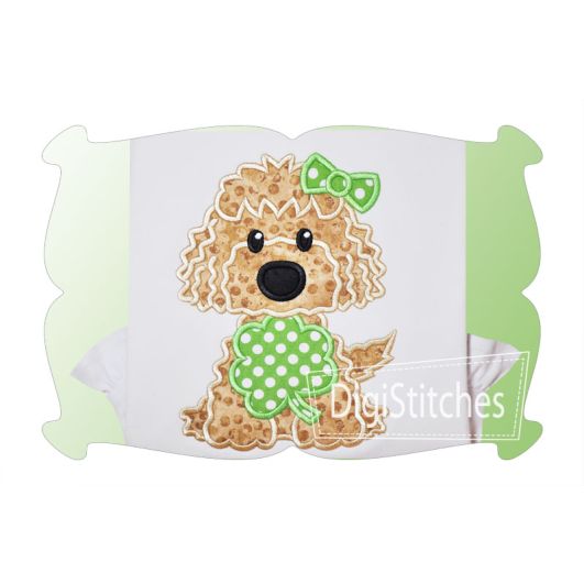 Saint Patricks Day Dog Girl Applique | Machine Embroidery Designs by JuJu