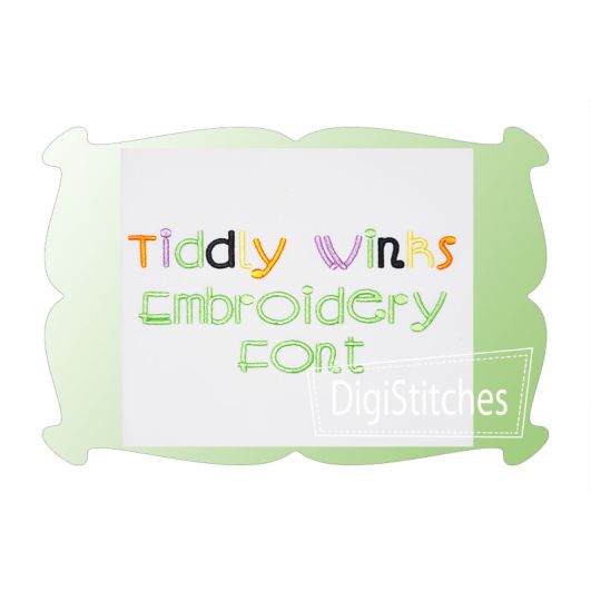 Tiddly Winks Embroidery Font | Machine Embroidery Designs by JuJu