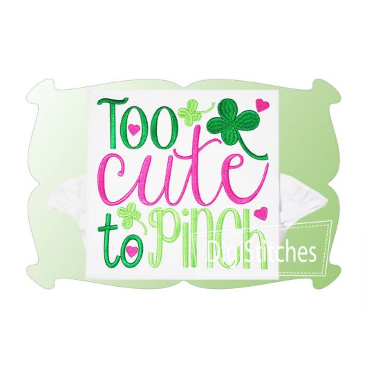 Too Cute To Pinch Girl | Machine Embroidery Designs by JuJu