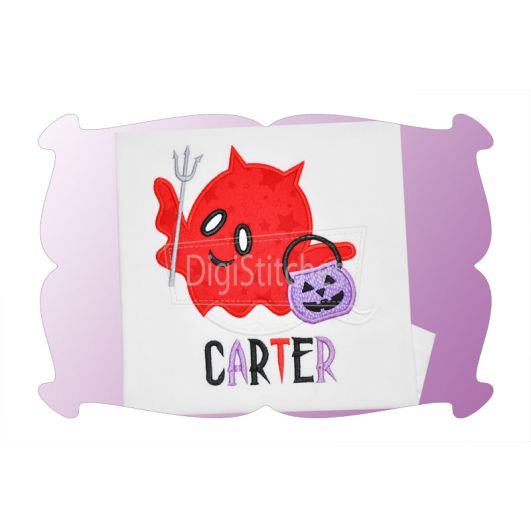 Trick or Treat Devil Ghost Applique | Machine Embroidery Designs by JuJu