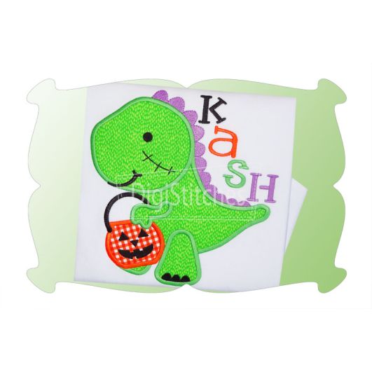 Trick or Treat Dinosaur Applique | Machine Embroidery Designs by JuJu