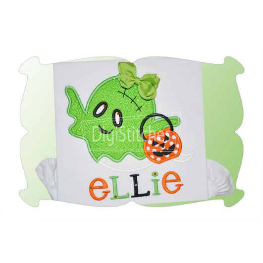 Trick or Treat Franken Ghost Applique | Machine Embroidery Designs by JuJu