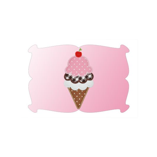 Triple Scoop Ice Cream Cone Applique | Machine Embroidery Designs by JuJu