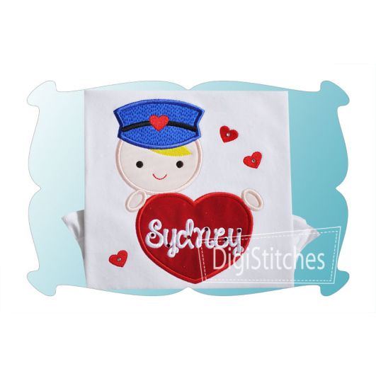 Valentine Mail Carrier Boy Applique | Machine Embroidery Designs by JuJu