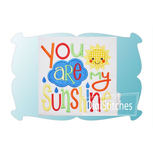 You Are My Sunshine Boy Applique | Machine Embroidery Designs by JuJu