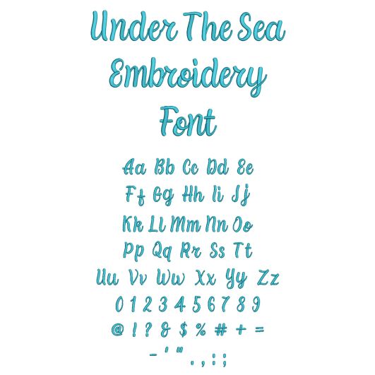 Under The Sea Embroidery Font | Machine Embroidery Designs by JuJu