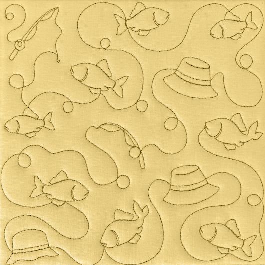 Fishing Quilting Backdrops Design | Machine Embroidery Designs by JuJu