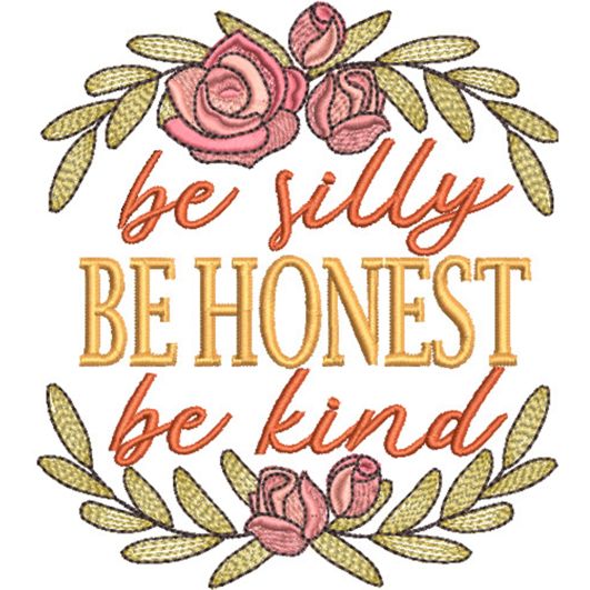 Silly Honest Kind Word Art Embroidery Design | Machine Embroidery Designs by JuJu