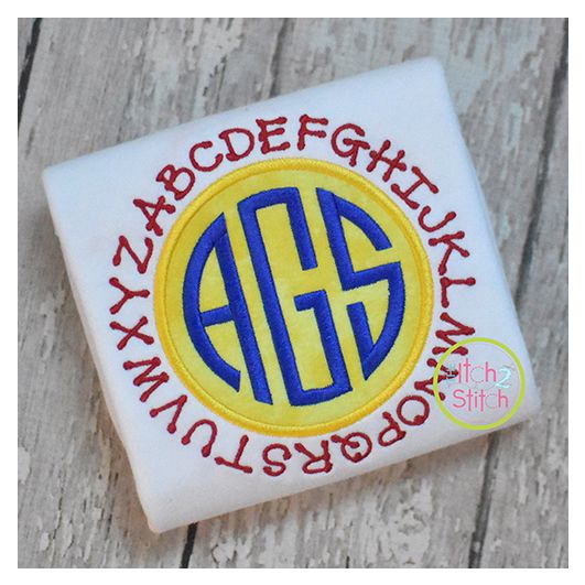 ABC Circle Patch Applique | Machine Embroidery Designs by JuJu