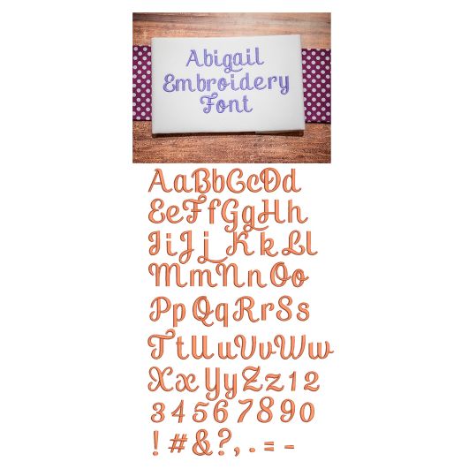 Abigail Embroidery Font Machine Embroidery Designs by JuJu