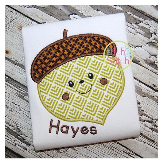 Acorn Boy Applique | Machine Embroidery Designs by JuJu