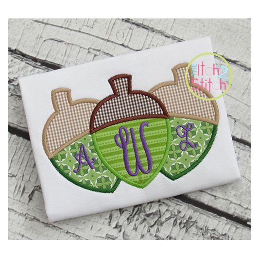 Acorn Trio Applique | Machine Embroidery Designs by JuJu