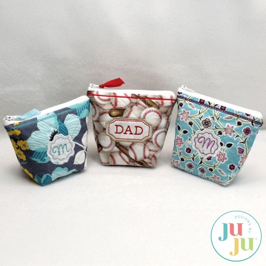 Top Zippered Bags Combo by Oma's Place | Machine Embroidery Designs by JuJu