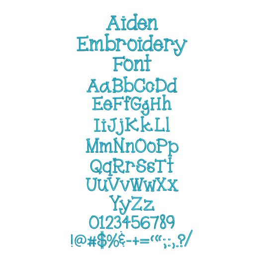 Aiden Embroidery Font Machine Embroidery Designs by JuJu