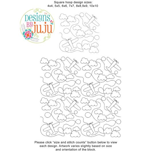 Airplanes End-to-End Quilting | Machine Embroidery Designs by JuJu