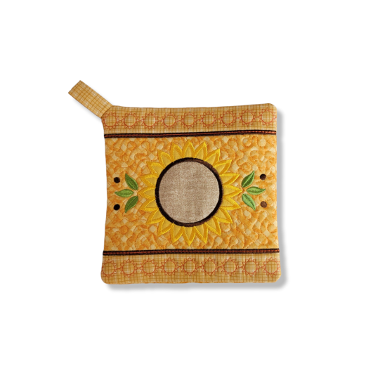 ITH Sunflower Pot Holder | Machine Embroidery Designs by JuJu