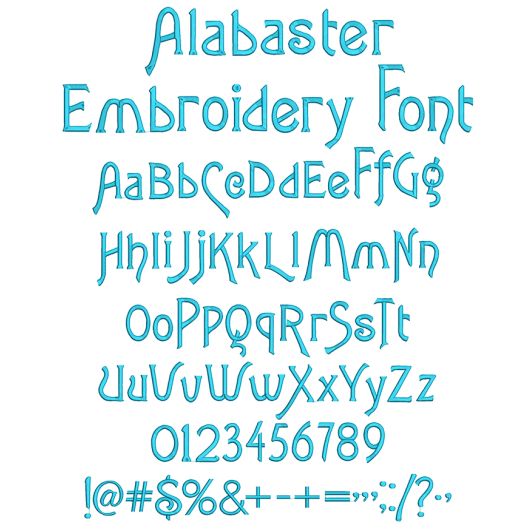 Alabaster Embroidery Font | Machine Embroidery Designs by JuJu