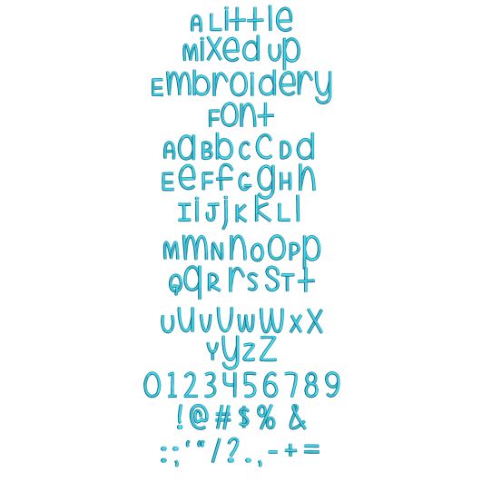 A Little Mixed Up Embroidery Font | Machine Embroidery Designs by JuJu