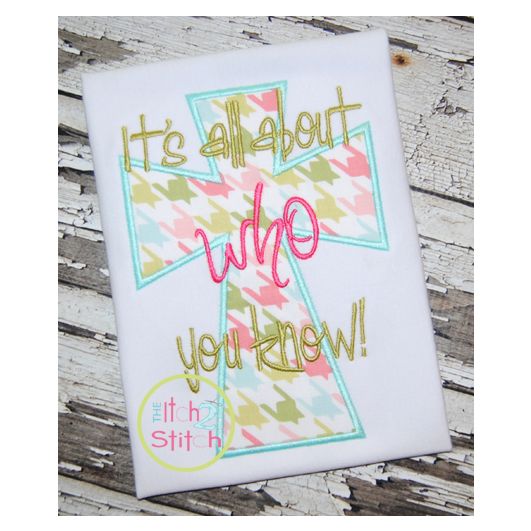 It's All About Who You Know 2 Applique | Machine Embroidery Designs by JuJu
