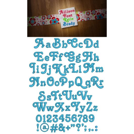 Allison Embroidery Font Machine Embroidery Designs by JuJu