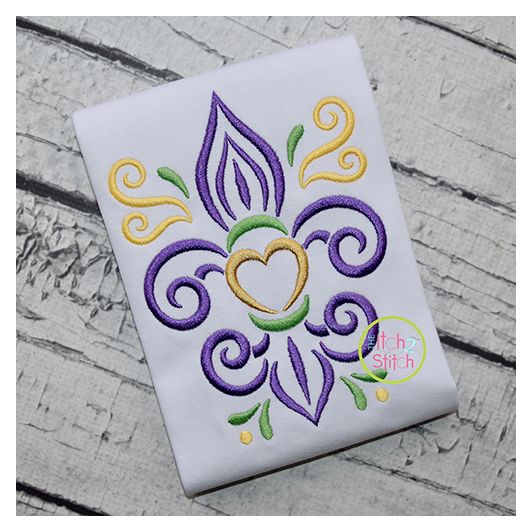 All Occasion Swirly Fleur De Lis Embroidery | Machine Embroidery Designs by JuJu