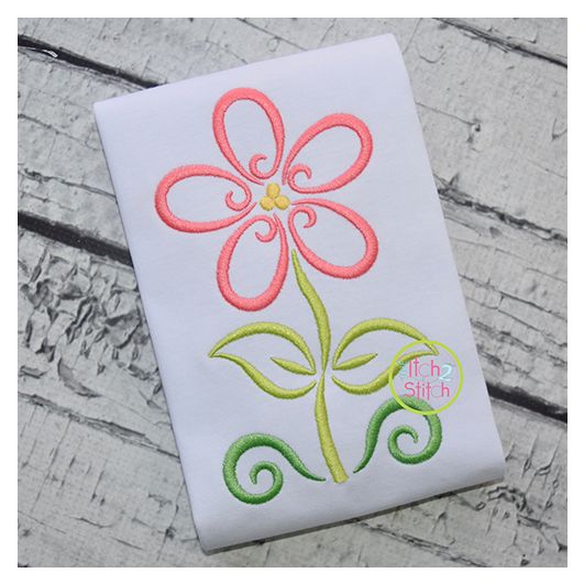 All Occasion Swirly Flower Embroidery | Machine Embroidery Designs by JuJu