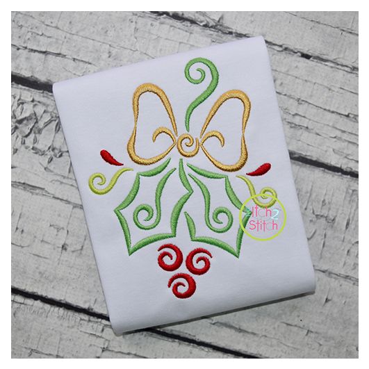 All Occasion Swirly Holly Embroidery | Machine Embroidery Designs by JuJu