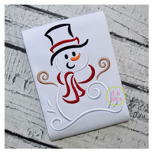 All Occasion Swirly Snowman Embroidery | Machine Embroidery Designs by JuJu