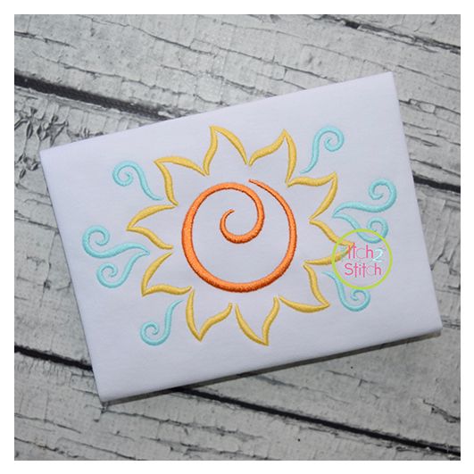 All Occasion Swirly Sun Embroidery | Machine Embroidery Designs by JuJu