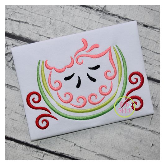 All Occasion Swirly Watermelon Embroidery | Machine Embroidery Designs by JuJu
