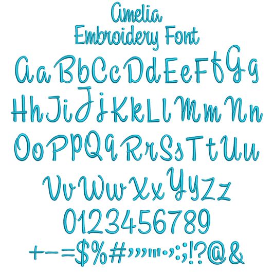 Amelia Embroidery Font | Machine Embroidery Designs by JuJu