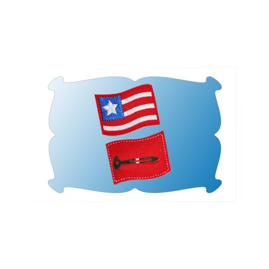 American Flag Snap Clip Mini In The Hoop