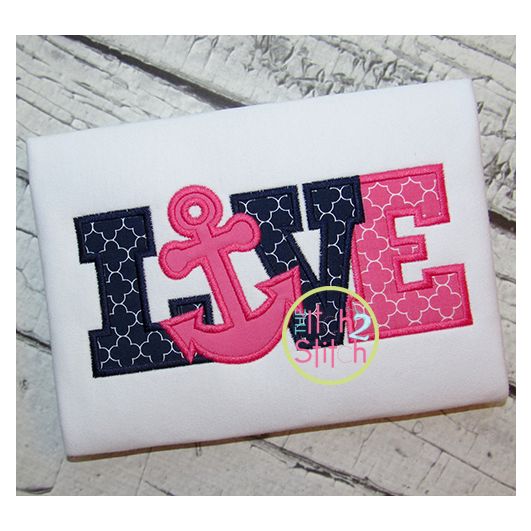 Anchor Love Applique | Machine Embroidery Designs by JuJu