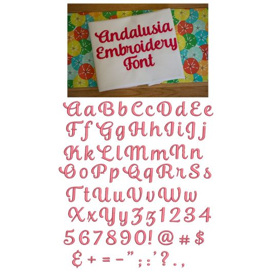 Andalusia Embroidery Font
