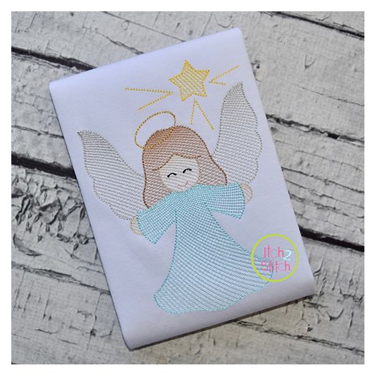 Angel Star Sketch Embroidery | Machine Embroidery Designs by JuJu