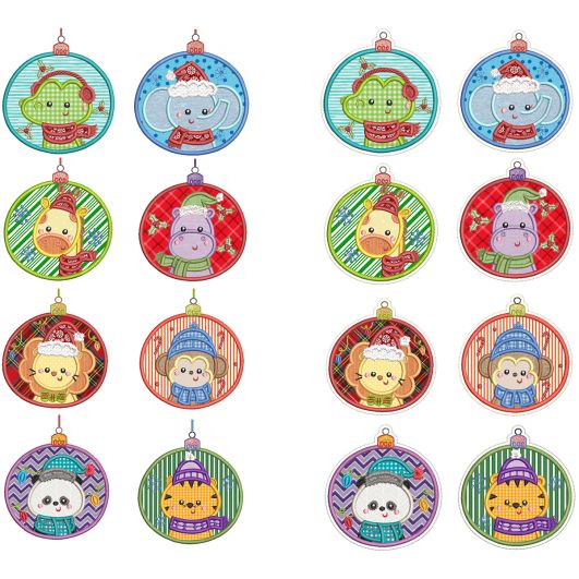 Animal Ornaments Applique Machine Embroidery Designs by JuJu 
