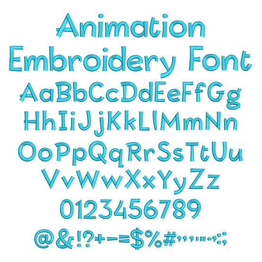 Animation Embroidery Font | Machine Embroidery Designs by JuJu