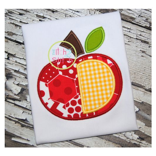 Apple 2 Applique | Machine Embroidery Designs by JuJu