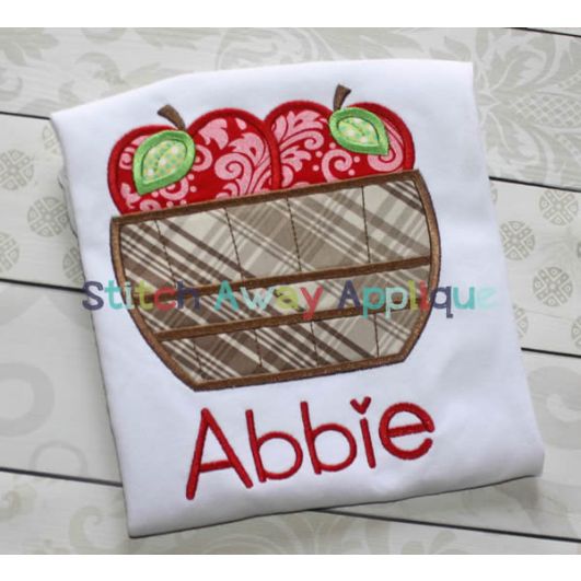 Fall Apple Basket | Machine Embroidery Designs by JuJu