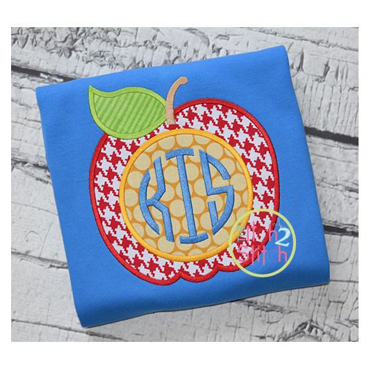 Apple for Monogram Applique | Machine Embroidery Designs by JuJu