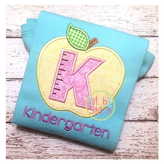 Apple School Kindergarten Number Applique | Machine Embroidery Designs by JuJu