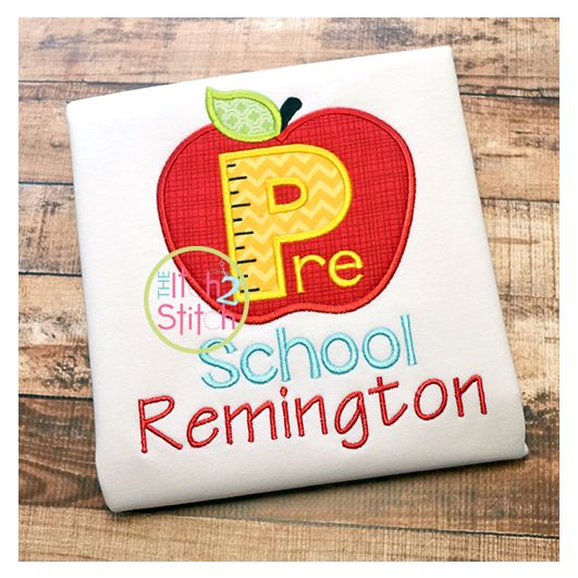 Apple Pre School Pre K Number Applique | Machine Embroidery Designs by JuJu