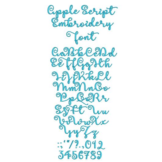 Apple Script Embroidery Font Machine Embroidery Designs by JuJu