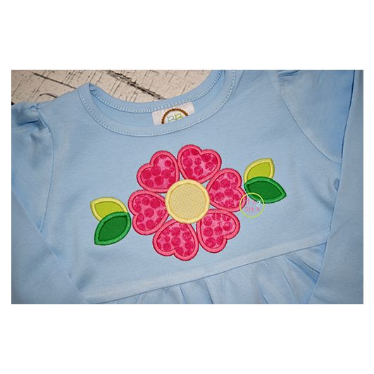 Heart Flower Applique | Machine Embroidery Designs by JuJu