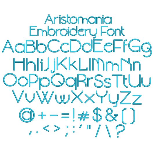 Aristomania Embroidery Font | Machine Embroidery Designs by JuJu