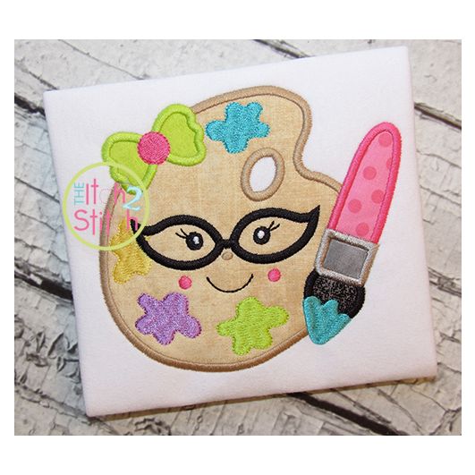 Art Glasses Girl Applique | Machine Embroidery Designs by JuJu