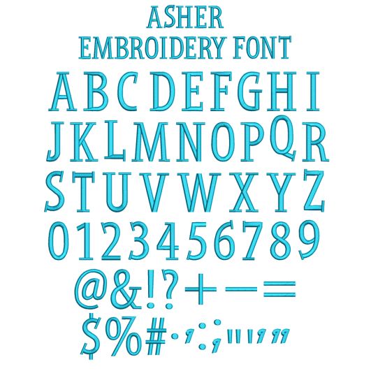Asher Embroidery Font | Machine Embroidery Designs by JuJu