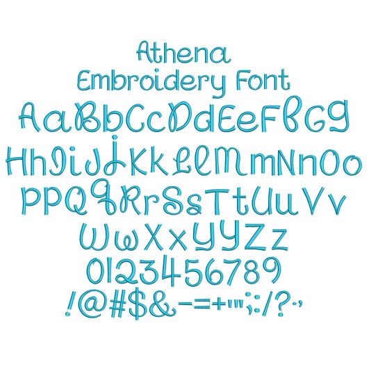 Athena Embroidery Font | Machine Embroidery Designs by JuJu