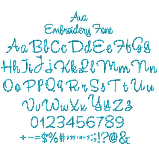 Ava Embroidery Font | Machine Embroidery Designs by JuJu