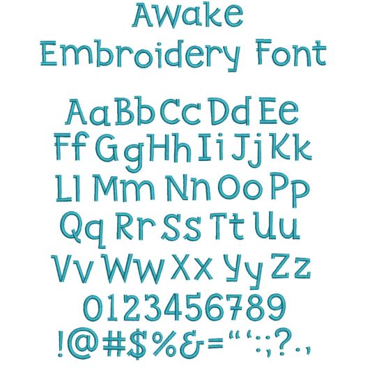 Awake Embroidery Font | Machine Embroidery Designs by JuJu